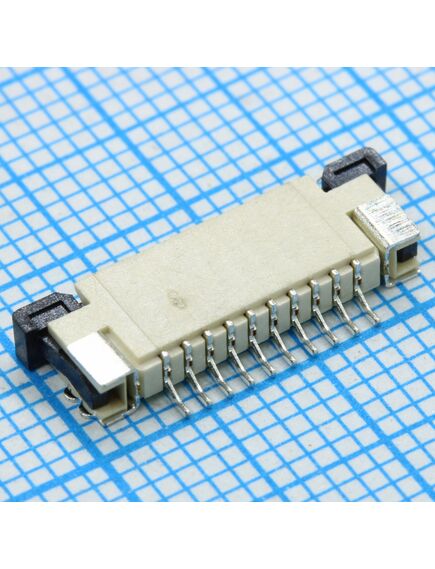 DS1020-07-10VBT1B-R, fpc разъем для шлейфа на плату, поверхностный монтаж 10pin, шаг 1.00мм (контакты сверху)