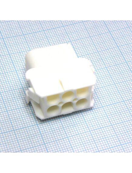 350781-1, корпус разъема universal mate-n-lok, розетка 6pin, matrix (nylon, ul 94v-0) без контактов, шаг 6.35 мм