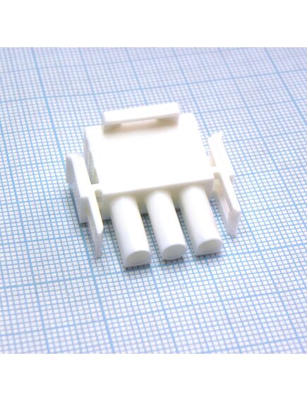 350766-4, корпус разъема universal mate-n-lok, вилка 3pin, in-line (nylon, ul 94v-0) без контактов, шаг 6.35 мм