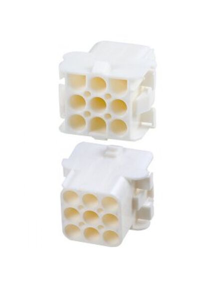 350782-1, корпус разъема universal mate-n-lok, розетка 9pin, matrix (nylon, ul 94v-0) без контактов, шаг 6.35 мм