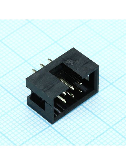 KLS1-202-06-S-B, idc разъем, вилка на плату прямая двухрядная 6pin(2x3)., шаг 2.54мм