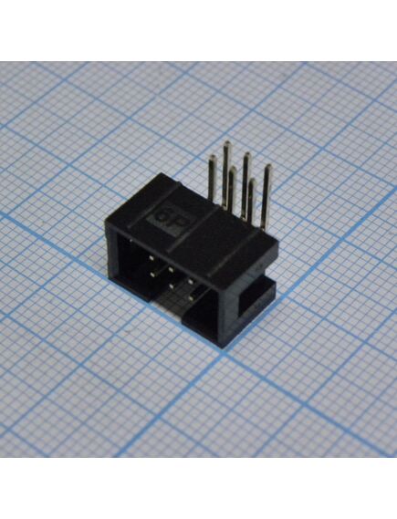 KLS1-202-06-R-B, idc разъем, вилка на плату угловая двухрядная 6pin(2x3)., шаг 2.54мм