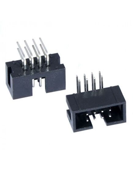 BH-08R (IDC-08MR), idc разъем, вилка на плату угловая двухрядная 8pin(2x4)., шаг 2.54мм