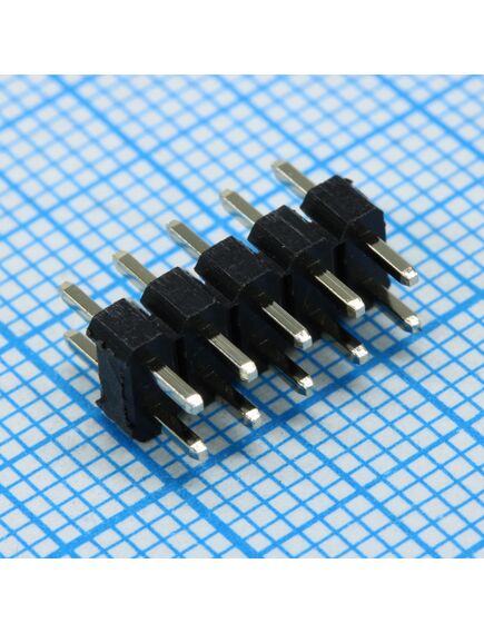 DS1021-2X5SF116-B, соединитель штыревой, вилка на плату двухрядная прямая 10pin(2x5), шаг 2.54мм