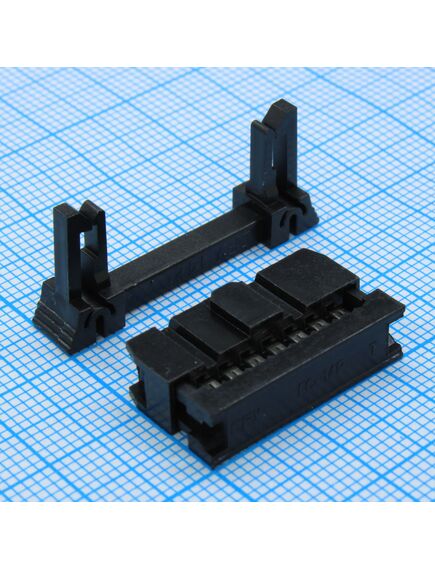DS1016-02-14MA2BB, разъем idc розетка 2х7 контактов шаг 2.54мм на шлейф фиксатор с защёлками