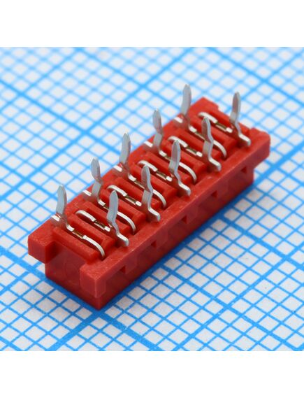 DS1015-04-10R6XB, розетка на плату idc micro match 10 контактов, шаг 2.54мм, 250в 1.2а, монтаж в отверстия