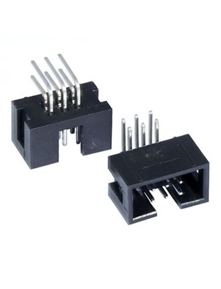 BH-06R (IDC-06MR), idc разъем, вилка на плату угловая двухрядная 6pin(2x3)., шаг 2.54мм