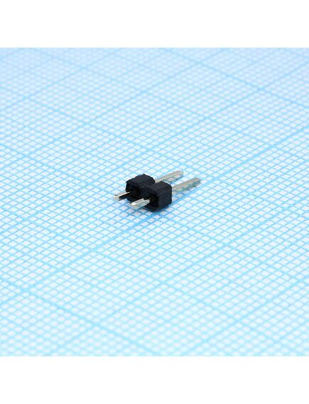 DS1021-1X2SF11-B, соединитель штыревой, вилка на плату однорядная прямая 2pin(1x2), шаг 2.54мм
