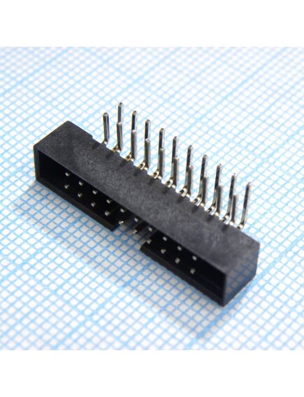 DS1014-20RF1B-B, idc2 разъем, вилка на плату угловая двухрядная 20pin(2x10)., шаг 2.00мм