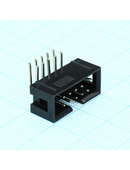 KLS1-202-10-R-B, idc разъем, вилка на плату угловая двухрядная 10pin(2x5)., шаг 2.54мм