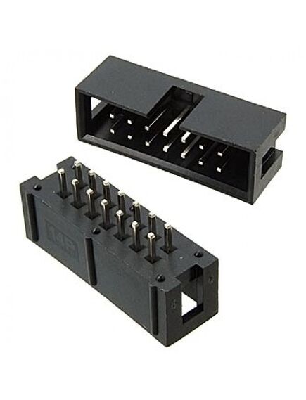 BH-14 (IDC-14MS), idc разъем, вилка на плату прямая двухрядная 14pin(2x7)., шаг 2.54мм