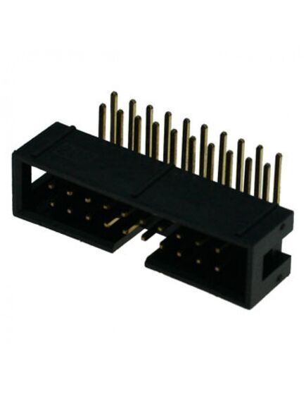 BH-20R (IDC-20MR), idc разъем, вилка на плату угловая двухрядная 20pin(2x10)., шаг 2.54мм