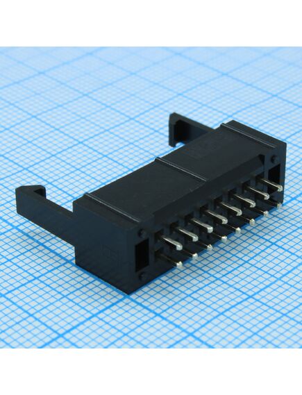 DS1013-01-16SSIB-B, idc разъем, вилка на плату прямая двухрядная 16pin(2x8)., шаг 2.54мм с фиксатором