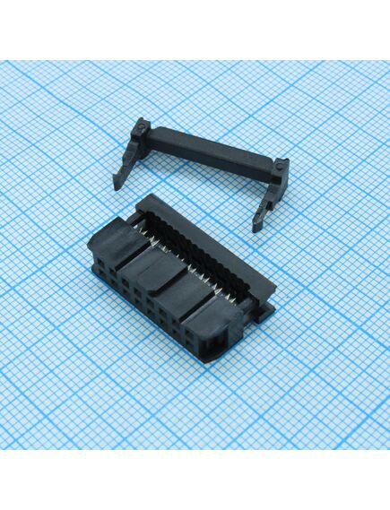 IDC-16F, idc разъем, розетка на плоский шлейф 16pin(2x8), шаг 2.54мм