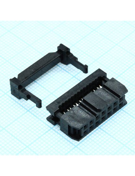 KLS1-204-14-B, idc разъем, розетка на плоский шлейф 14pin(2x7), шаг 2.54мм