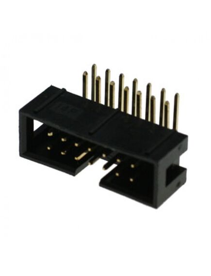 BH-14R (IDC-14MR), idc разъем, вилка на плату угловая двухрядная 14pin(2x7)., шаг 2.54мм