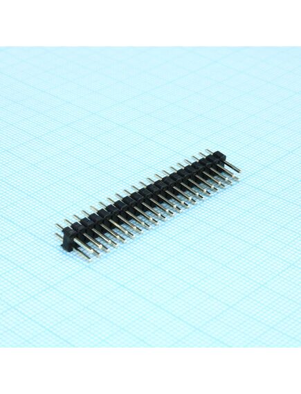 DS1021-2X20SF11-B, соединитель штыревой, вилка на плату двухрядная прямая 40pin(2x20), шаг 2.54мм, изображение 2