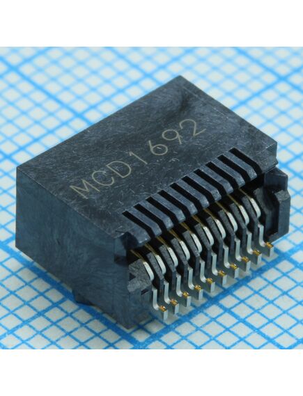 744410010, разъем sfp+ rcp 20 контактов шаг 0.8мм угловой smd 20 терминалов 1 порт лента на катушке