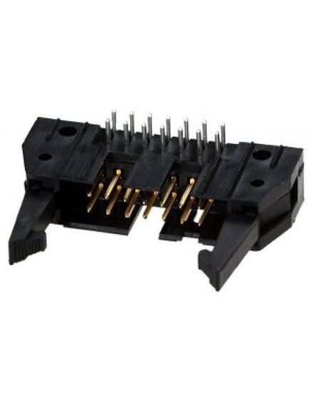 5499786-2, разъем с боковыми креплениями amp-latch-14 вилка на плату угловая 2.54мм 14 контактов