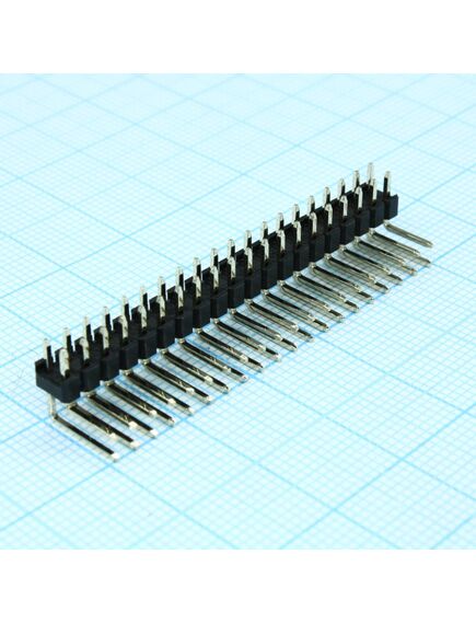 KLS1-207-2-40-R2, pld разъем, вилка на плату двухрядная угловая 40pin(2x20), шаг 2.54мм (l1=3.00mm, l2=6.00mm, l3=1.50mm)