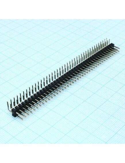 DS1022-2X40RF11-B, соединитель штыревой, вилка на плату двухрядная угловая 80pin(2x40), шаг 2.54мм