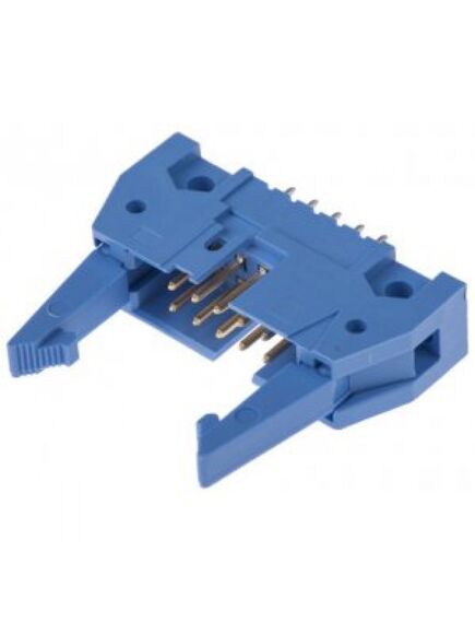 5499206-1, соединитель с защелкой-выталкивателем 10 контактов 2.54мм монтаж в отверстие лоток