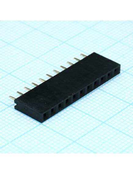 DS1023-1X11S21, гнездо на плату 1х11 конт., шаг 2.54мм, высота 8.5мм