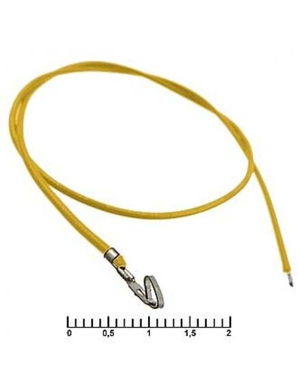 HU 2,54 MM AWG26 0,3M YELLOW, разъем питания низковольтный hu 2,54 мм awg26 0,3m желтый, 1 контакт