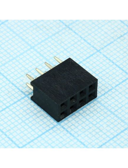 DS1023-2X4S21, гнездо на плату 2х4 конт., шаг 2.54мм, высота 8.5мм