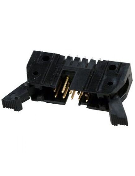 5499910-1, amp-latch-10 вилка на плату прямая, 2.54мм с защелками, цвет черный