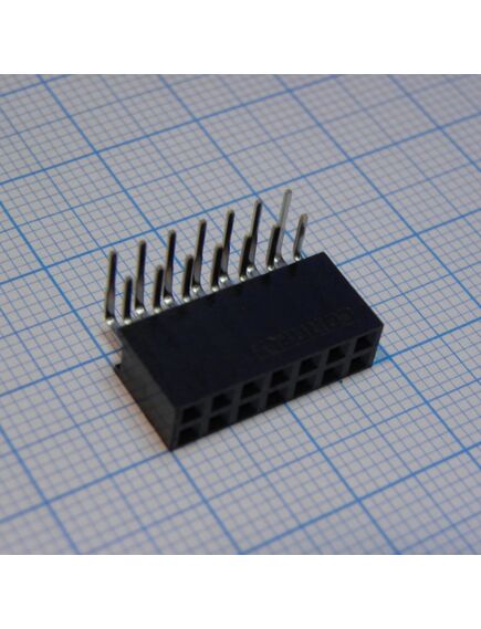 DS1024-2X7R2, гнездо на плату угловое 2x7 конт., шаг 2.54 мм., длина 8.5мм