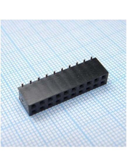 DS1023-11-2X10B8SRS, гнездо на плату smd 2x10 конт., шаг 2.54мм, высота 7.4мм, позолоч