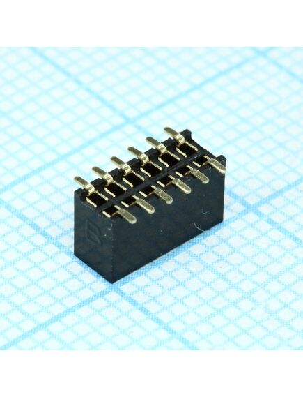 DS1065-05-2X6S8BSXB, гнездо на плату 2х6 контактов, шаг 1.27мм, smt, высота 4.40мм