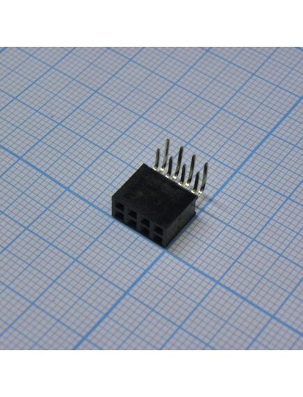PBD-08R (2x04), гнездо на плату 2.54мм