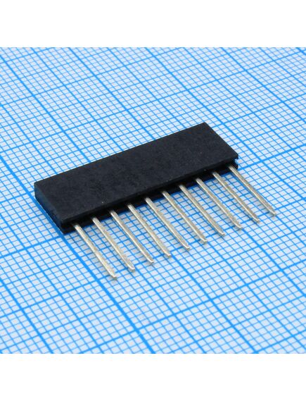 DS1023-30-1X10SF11-N-084, разъем вилка на плату 1х10 контактов шаг 2.54мм