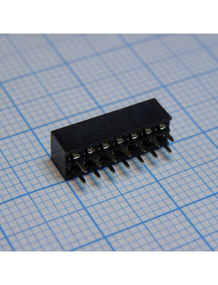 DS1026-05-2X7S8BV, гнездо на плату 2x7 конт., шаг 2.00мм, высота 4.3мм, позолоч