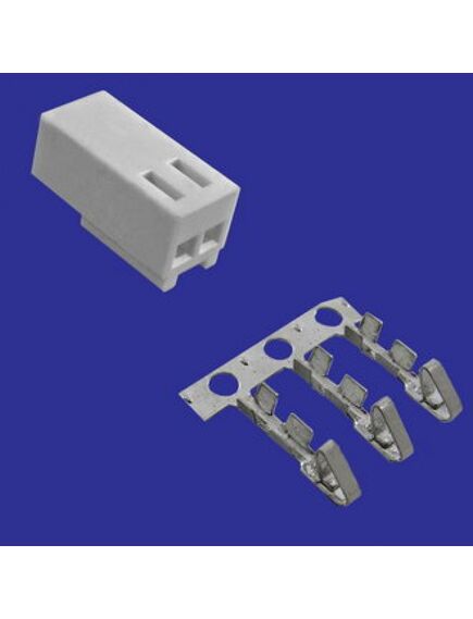 HU-02 PITCH 2.54MM+TERMINAL, разъем низковольтный розетка 2 контакта шаг 2.54мм