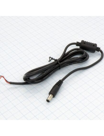 шт. 5.0*0.7pin провод 1.5м фер фильтр, штекер питания с проводом 0.25мм2 (24awg), с ферритовым помехозащищающим фильтром