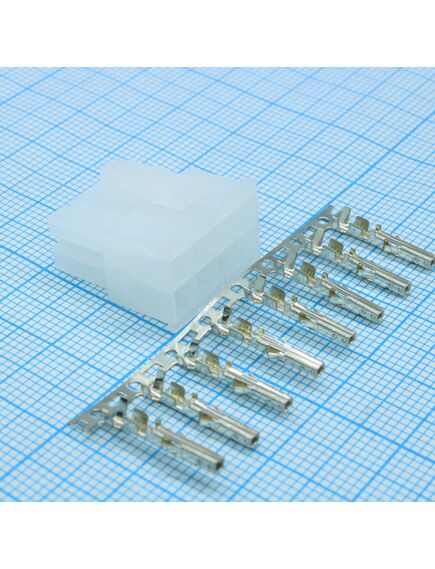 MF-2X4F +TERMINAL, разъем питания mini-fit 8 контактов, гнездо на кабель, шаг 4,2мм