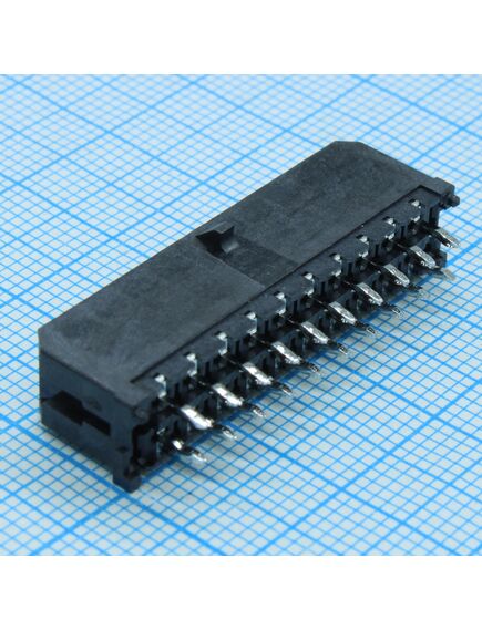 430452012, разъем проводплата, 20 контактов, штыревой разъем 3 мм, серия micro-fit монтаж в отверстие лоток