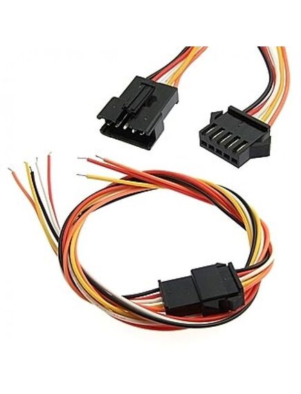SM CONNECTOR 5P*600MM 26 AWG SET, межплатный кабель питания sm коннектор шаг 2.54мм 5pin, комплект вилка-розетка, длина проводов 2х300мм