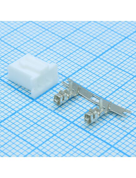H-02 PITCH 2.54MM +TERMINAL, разъем питания низковольтный розетка 2.54 мм, 2 контакта