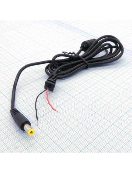 шт. 5.5*2.1 AWG24 провод 1.5м ферр.филь, штекер питания с кабелем 0.25мм2 (24awg)