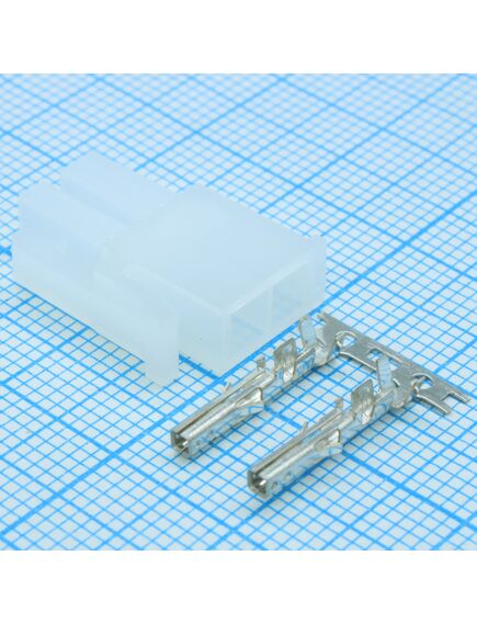 MF-2X1F+TERMINAL, разъем питания mini-fit 2 контакта, гнездо на кабель, шаг 4,2мм
