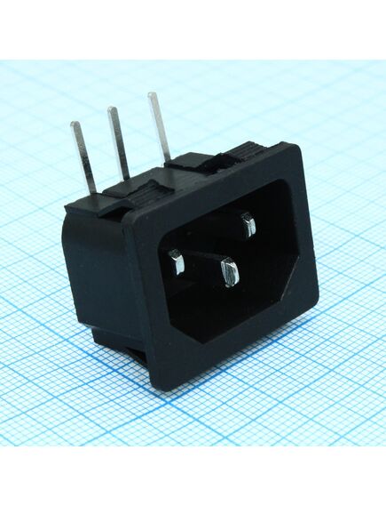 KLS1-AS-301-4, разъем 220в вилка на блок, 3 контакта, крепление защелка, 10a