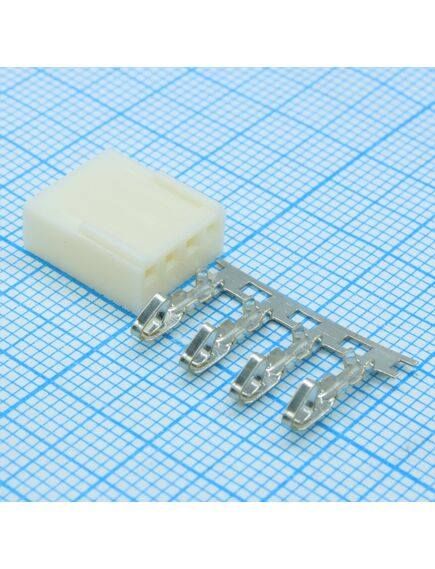 HU-04 PITCH 2.54MM+TERMINAL, разъем питания низковольтный 4 контакта шаг 2.54 мм