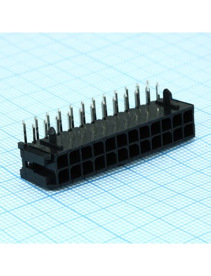 KLS1-XM1-3.00-2X12-R, разъем micro-fit вилка на плату, прямой угол с фиксацией, 24 контакта, шаг 3мм