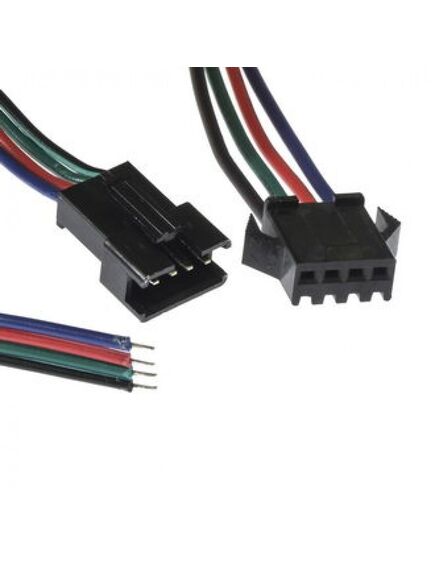 SM CONNECTOR F/M 4P*150MM, межплатный кабель питания sm коннектор шаг 2.54мм 4pin, комплект вилка-розетка, длина проводов 2х75мм
