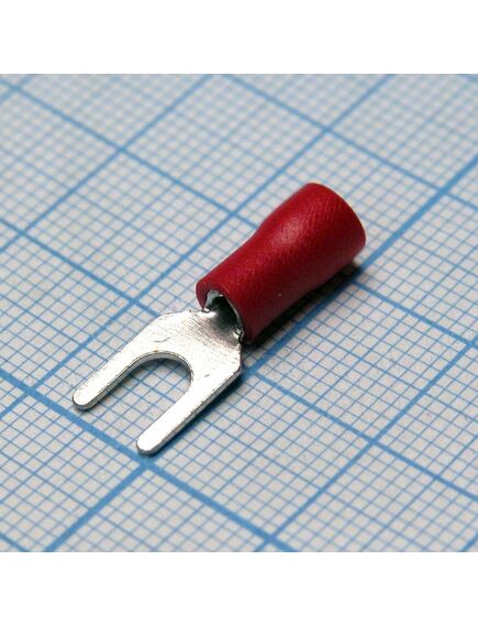 SV1.25-4L Red, наконечник кабельный вилочный с изоляцией d=4.3мм, сеч. пров.0.5-1.5мм2