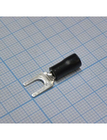 SV1.25-4L Black, наконечник кабельный вилочный с изоляцией d=4.3мм, сеч. пров.0.5-1.5мм2